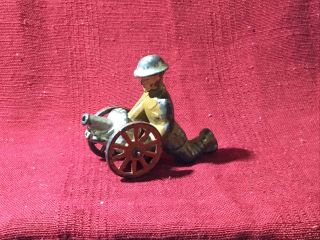 Rare Vintage Barclay Manoil Toy Soldier Ww I Machine - Gun Gunner Soldier