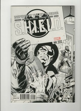 Shield 9 1:75 Jack Kirby Jim Steranko B&w Sketch Variant Rare Marvel 2015