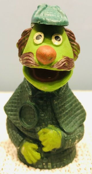 Vintage Sesame Street Sherlock Hemlock Muppets Finger Puppet Rare Htf Rubber Hk