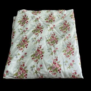 Vintage Rare Ralph Lauren Red Rose Floral King Fitted Sheet Read