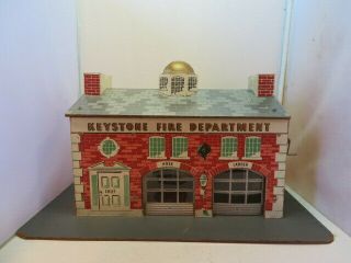 Vtg KEYSTONE Board FIRE DEPARTMENT Engine Station House Alarm Bell Litho Rare 2