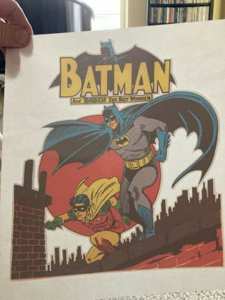 Vintage Batman And Robin Bruce Wayne Full Color Rare Iron On Transfer