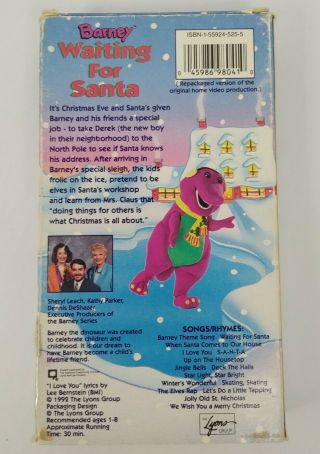 Barney Waiting For Santa (VHS,  1990) RARE Classic Kids TV Show Christmas Special 2