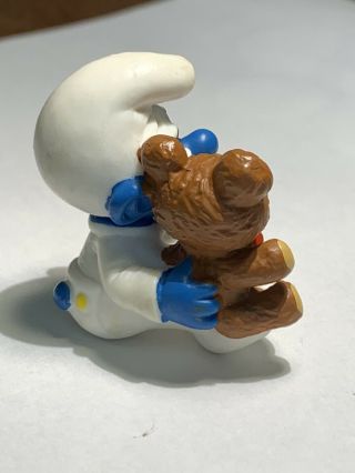 Smurfs Baby Smurf with Teddy Bear 20205 Rare Vintage Macau Display Figurine 3