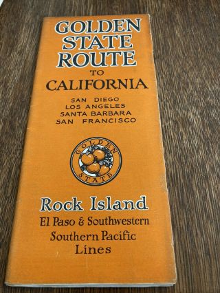 Rare Early Rock Island Southern Pacific Railroad California Route