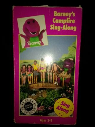 Vhs Barney Barneys Campfire Sing - Along Rare Oop Backyard Gang 1990