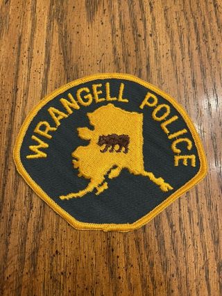 Rare Old Wrangell Alaska Cheesecloth Back Police Patch State Of Ak