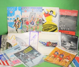 Rare Track & Field Event Programs Ticket Stubs Clippings 40s & 50s Big Variety