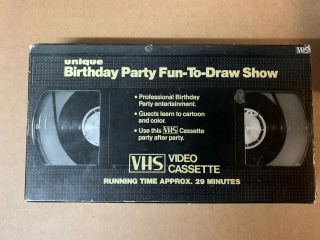 Unique Video Fun - To - Draw Show Vhs Very Rare 80’s Kids Interactive Birthday Party