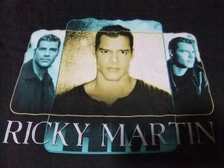 vintage 1999 Ricky Martin T SHIRT SINGLE STICH ROCK pop TOUR band concert rare 2