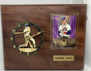 Rare Vintage Atlanta Braves Chipper Jones Major League Baseball Souvenir Clock
