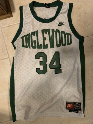 Vtg Nike Paul Pierce High School Jersey M Inglewood Nba Basketball Rare 34 96