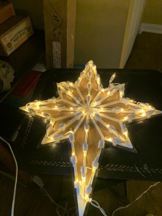 18 " Lighted Gold Star Of Bethlehem Christmas Window Silhouette Decor (rare)