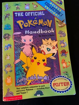 The Official Pokemon Handbook Vol 1 Rare 1999 First Printing Vintage Collectible
