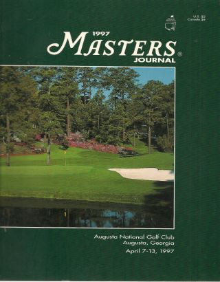 Rare 1997 Augusta National Masters Golf Program Tiger Woods Wins First Major