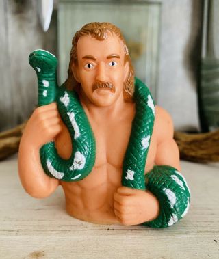 Rare Vintage 1991 Wwf Wwe Jake The Snake Roberts Candy Container Wrestlers