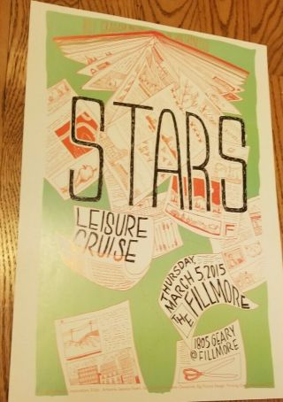Stars - Leisure Cruise Fillmore Sf Concert Poster 13x19 Live Show Rare Flyer