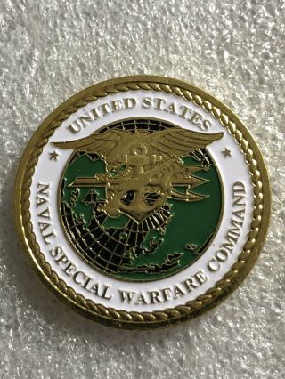 Rare Us Navy Seals Naval Special Warfare Command Challenge Coin