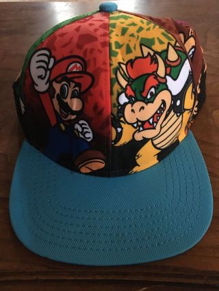Vintage " Rare " Mario Bros Nintendo Hat Authentic Snap Back Cap