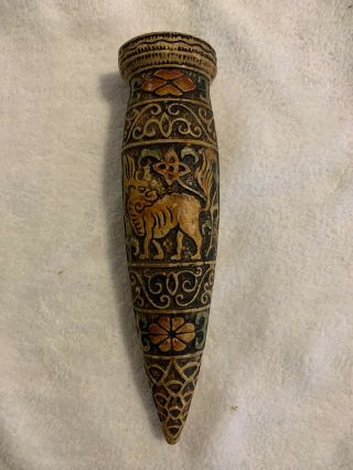 Vintage Wall Pocket Pottery Htf Very Rare - Lion,  Unique,  Ancient Art,  Egyptian