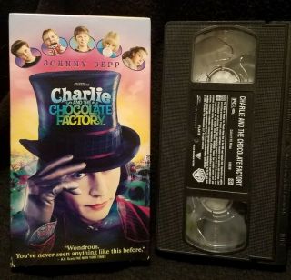 Charlie And The Chocolate Factory Vhs 2005 Rare Tim Burton Willy Wonka