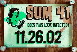 Sum 41 Does This Look Infected? Rare Promo Double Sided Poster 2002