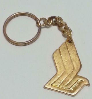 Rare Singapore Airlines Sia Gold Tone Metal Keychain Keyring Souvenir F/s (b054)