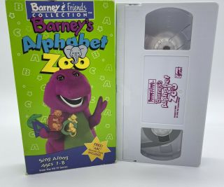 Barney & Friends Barneys Alphabet Zoo (vhs,  1994) Purple Dino Oop & Rare