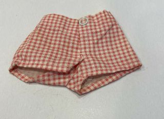 Terri Lee Doll Checked Orange & White Shorts With Tag - Vintage Rare
