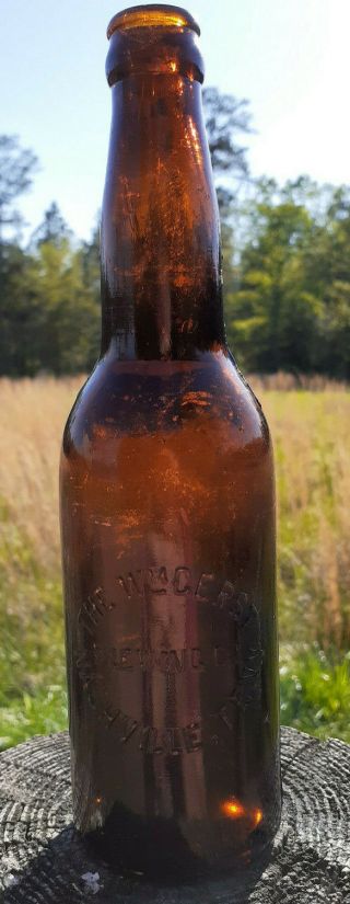Rare Antique Amber Glass Wm Gerst Brewing Co.  Beer Bottle Nashville Tn Pre 1900