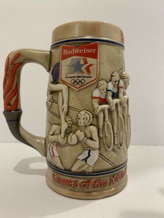 Rare Vintage1984 Olympic Games Los Angels Budweiser Collectible Beer Stein
