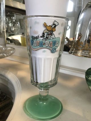 Vintage Warner Bros.  Looney Tunes Daffy Duck Soda Shop Milkshake Glass Rare
