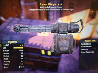 Fallout 76 (pc) 2 Star Legendary Furious Explosive Minigun Fe F/e