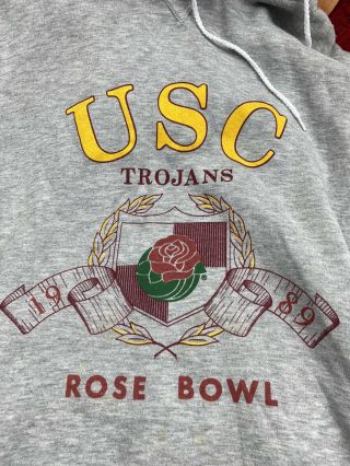 Rose Bowl Rare Retro Adult Xl Usc Trojans Hoodie Jacket Ncaa Football