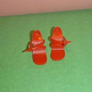 VINTAGE LITTLE MISS REVLON DOLL SHOES FAMILY PAIR RED HIGH HEELS VHTF RARE OLD 3