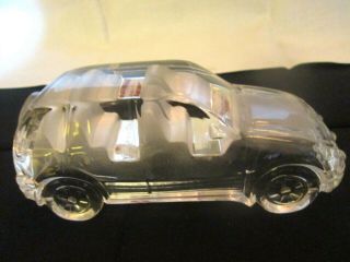 Rare Promotional Kia Sportage Glass Model Car Automobile Paperweight,  5 1/4 "