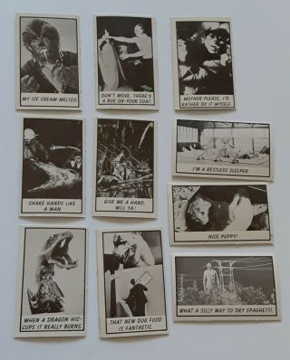 1963 Monster Laffs Midgees Cards Lotof 10 Rare 3,  7,  16,  22,  31,  39,  40,  52,  55,  56