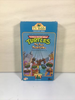 Teenage Mutant Ninja Turtles Vhs Rare Tv Teddy Four Musketurtles Tmnt Vintage