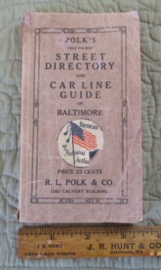 Rare Book Baltimore 1917 Polk 