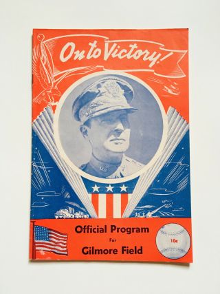 Rare 1945 On To Victory Hollywood Vs San Francisco Wartime Baseball Program 2