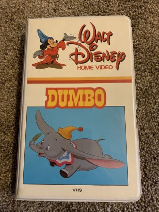 Walt Disney Vhs Vintage First Release Dumbo W/white Clamshell Case Rare