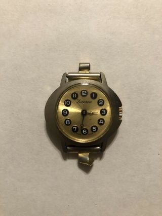 Vintage Lucerne Swiss Made Mechanical Watch W Rare Art Deco Face