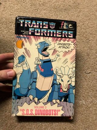 Transformers Sos Dino Bots Vol 3 80s Kids Oop Rare Slip Big Box Htf Vhs