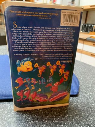 Black Diamond Classic The Little Mermaid Disney 1990 BANNED VHS Case Art Rare 2