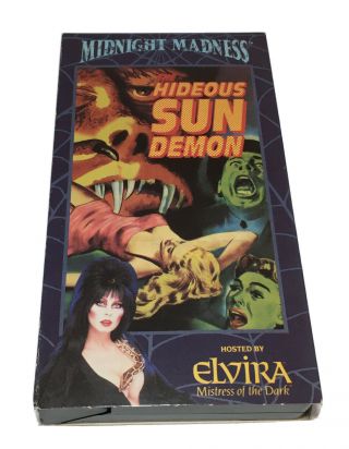 Elvira Midnight Madness The Hideous Sun Demon Vhs Horror Rare Oop Cult 1959 Rare