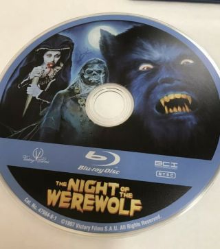 The Night Of The Werewolf Blu - Ray Dvd Disc Only 2008) Rare Horror
