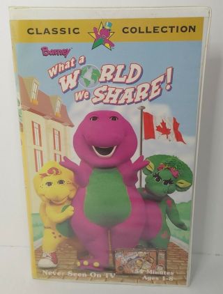 Barney What World We Share (vhs,  1999) Rare Barney & Friends Educational Video