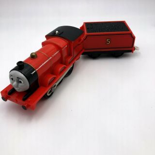 Thomas Trackmaster - Motorized Train James And Tender 2009 Rare Design