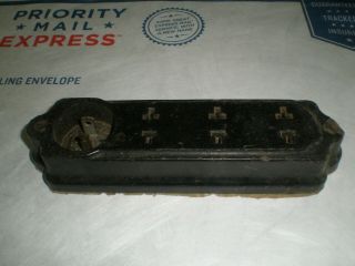 Vintage Hubbell Surface Mount Outlet Strip Hard Rubber 2 Prong Rare