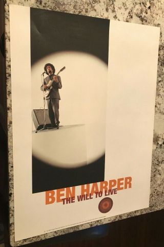 Ben Harper 1997 Will To Live Rare Promo Poster Indy Alternative Rock 24x18